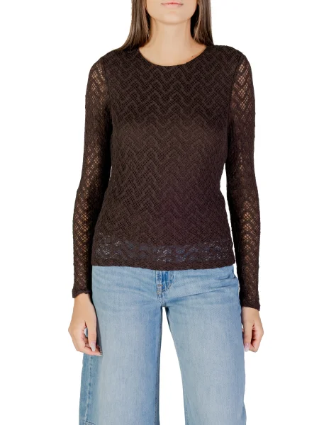 Sweter Only z długim rękawem brązowy