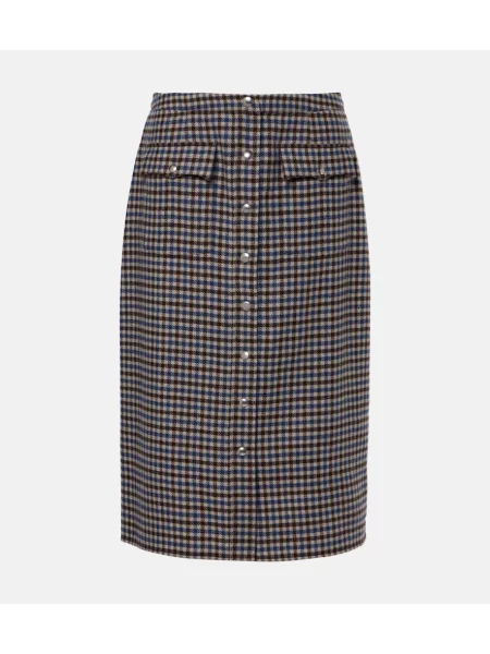 Osłona spódnica ołówkowa Prada wełniana niebieska