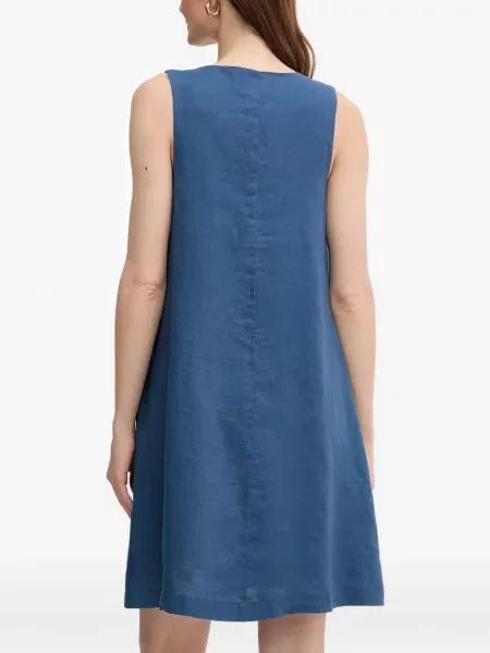 Rochie midi Benetton cu decolteu în V albastru