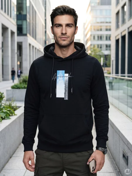 Bluza z kapturem Dstreet czarna