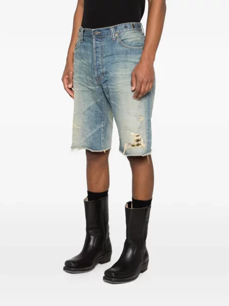 Džínové šortky Mastercraft Union s oděrkami modré