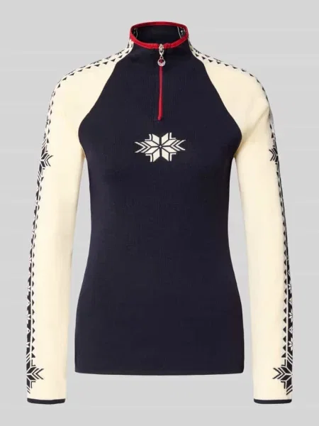 Sweter z dzianiny z wełny model Geilo' Dale Of Norway granatowy