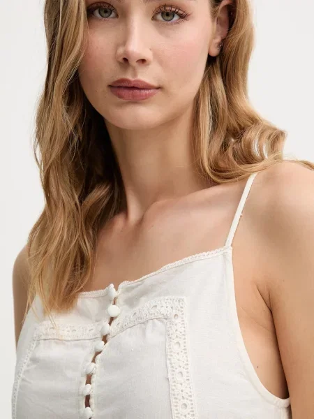 Сукня з домішкою льону Hoss Intropia maxi розкльошена бежевий