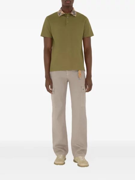 Polo Burberry în carouri verde