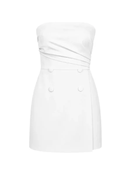Rochie mini Monarh cu două rânduri de nasturi alb