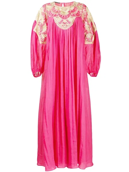 Rochie Alberta Ferretti cu broderie de costum roz