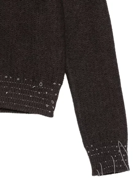 Pulover Maison Margiela de jumătate de fermoar maro