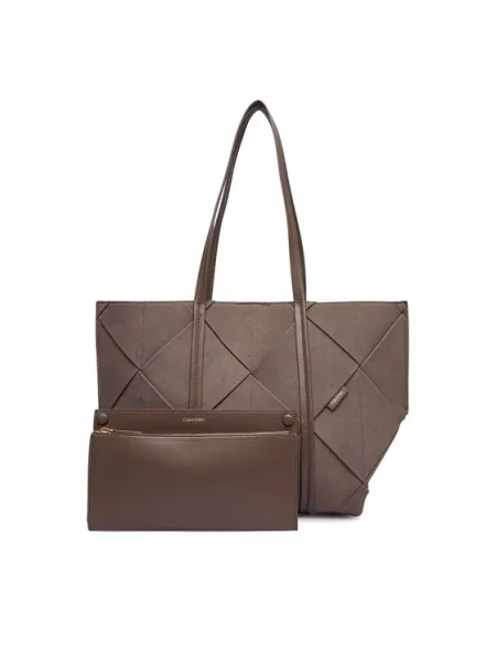 Geantă shopper Calvin Klein maro