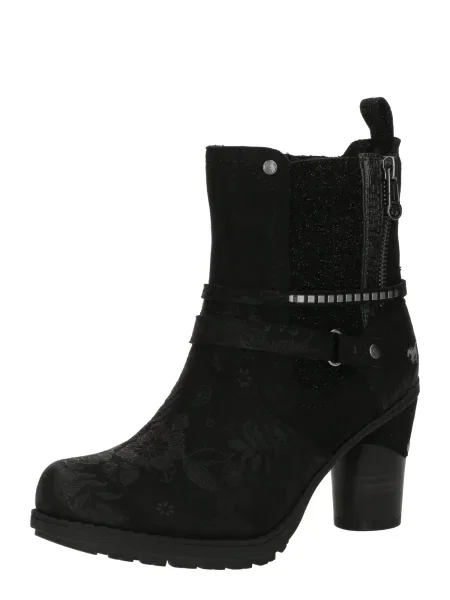 MUSTANG Botine / argintiu negru
