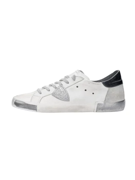 Sneakersy Philippe Model skórzane do tenisa w miejskim stylu białe