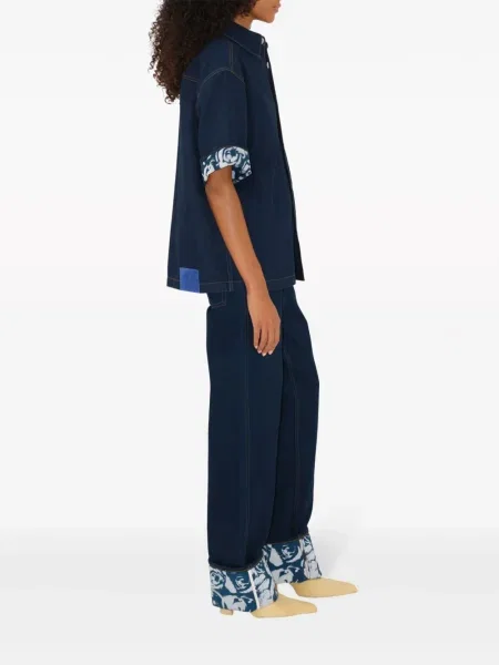 Jeansy Burberry z nadrukiem niebieskie