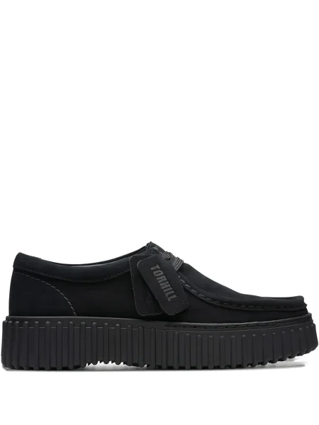 Pantofi loafer Clarks Originals cu șireturi din piele de căprioară negru