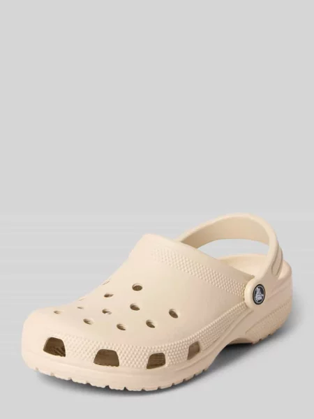 Chodaki z detal z logo Crocs beżowe