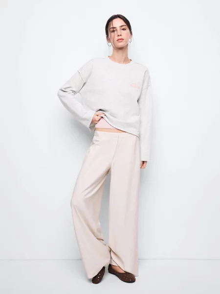 Bluza z nadrukowanym napisem jasnoszary Teen M MANGO TEEN