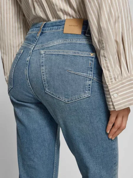 Jeansy o kroju slim fit z wpuszczanymi Model Asya Jentra' Mos Mosh granatowe