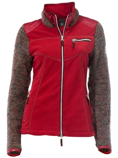 Heine Jachetă fleece grafit / roșu gri