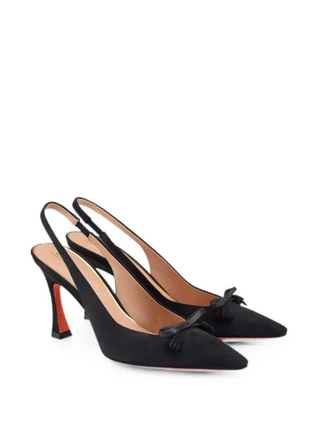 Pantofi cu toc Santoni cu funde slingback negru
