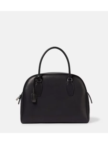 Geanta de piele The Row din piele negru