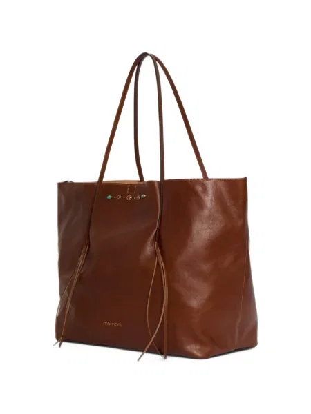 Geantă shopper Momoni din piele maro