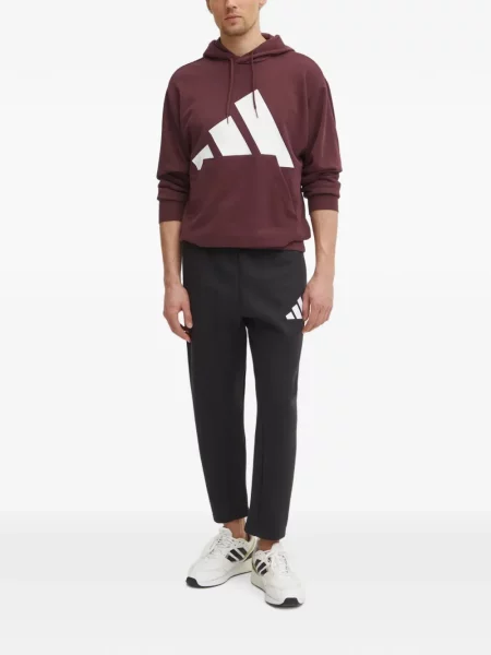 Pantaloni Adidas cu dungi alergare cu broderie albastru