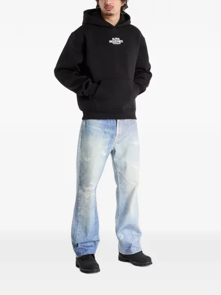 Hanorac cu glugă Alpha Industries negru