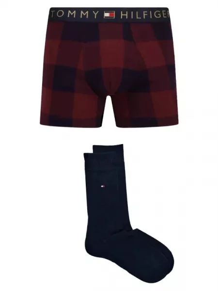 Tommy Hilfiger Chiloți boxer + șosete bordo