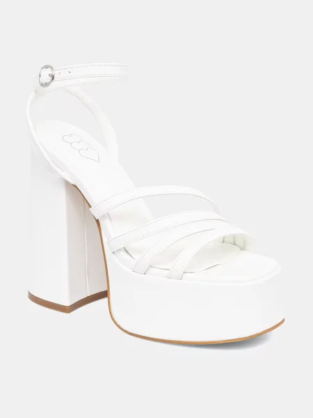 Koi Footwear sandały WHITE PLATFORM HEEL białe