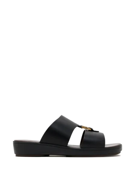 Kožené sandály Brunello Cucinelli s přezkou černé