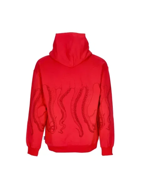 Bluza z kapturem Octopus z kapturem z nadrukiem czerwona