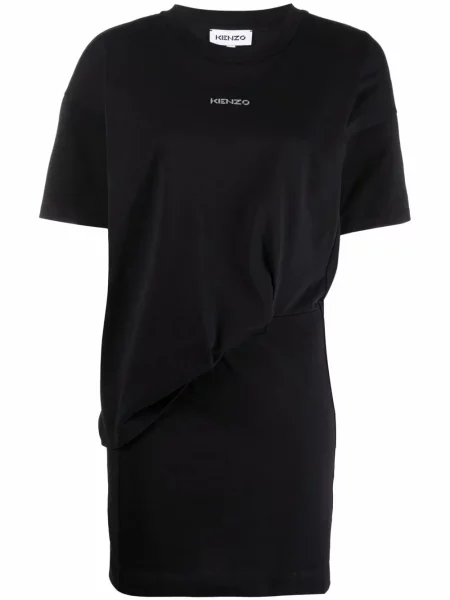 Rochie tip cămașă Kenzo cu autograf negru