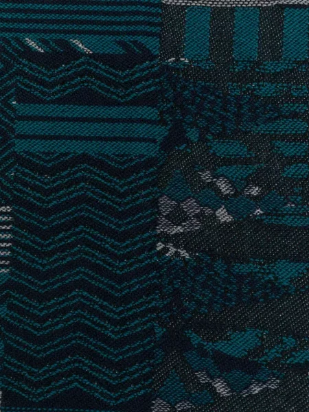 Fular Missoni cu franjuri albastru