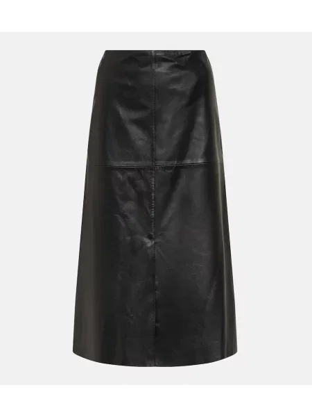 Fustă din piele Joseph până la genunchi negru