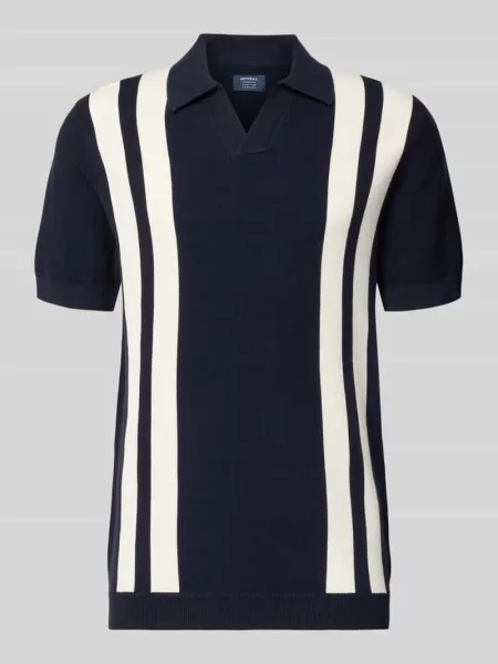 Koszulka polo w dzianinowym wyglądzie krój regular fit Mcneal granatowa