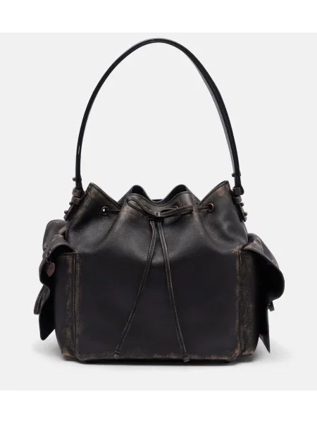 Geanta de piele Acne Studios din piele maro