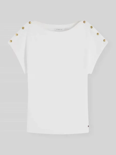 Męski t-shirt o kroju regular fit z czystej bawełny z detalami z guzików Tommy Hilfiger