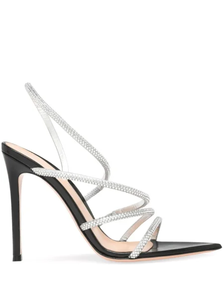 Sandale Gianvito Rossi de cristal argintiu