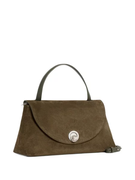 Top Coccinelle din piele de căprioară verde