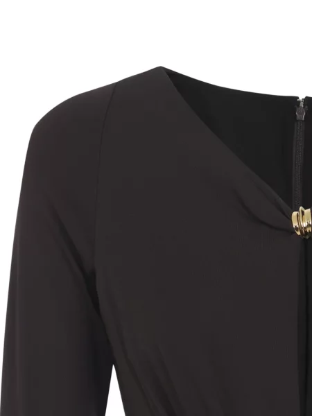 Rochie maxi Elisabetta Franchi drapată de costum maro