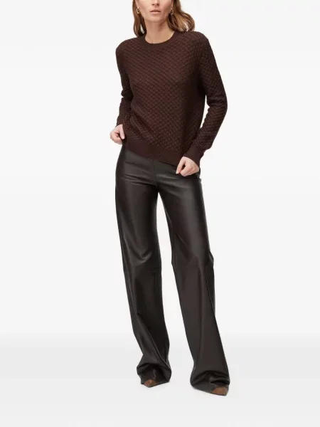 Pantaloni Retori din piele evazate maro