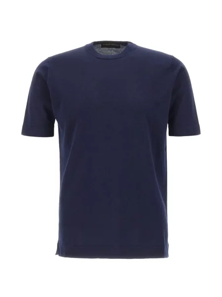 Tricou Filippo De Laurentiis tricotate cu decolteu rotund albastru