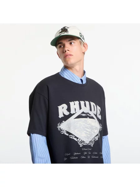 RHUDE tricou din pentru bărbați negru