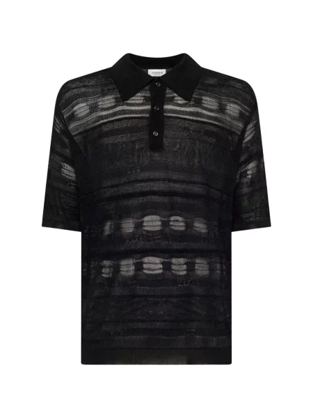 Плетена поло тениска Laneus черно