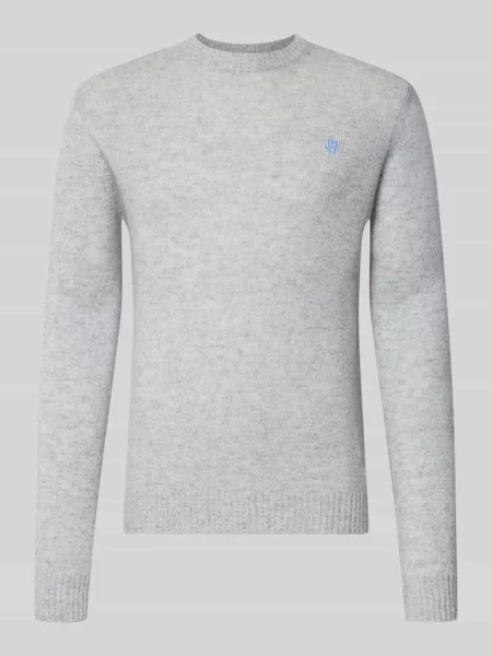 Sweter z dzianiny krój slim fit z czystej wełny z wyhaftowanym logo Mcneal