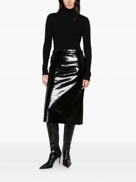 Cu centură fustă midi Tom Ford negru