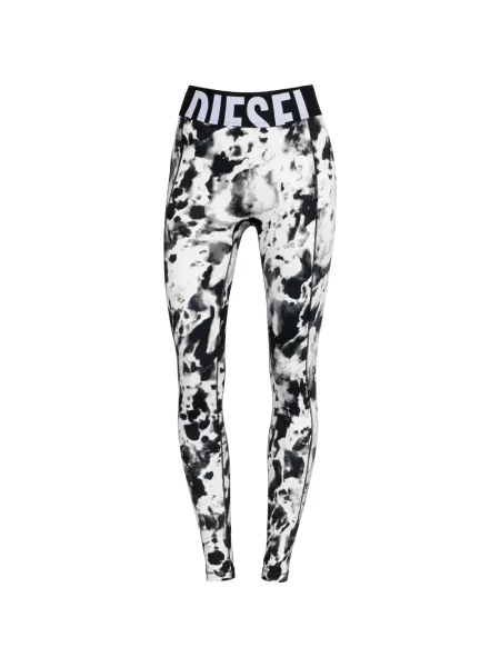 Leggings Diesel cu imprimeu abstract alb