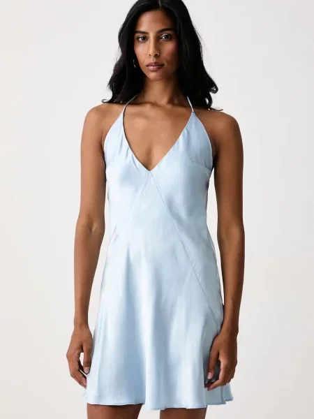 Bardot rochie din vâscoză ELLIOT albastru