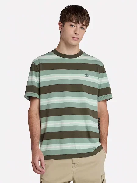 Футболка Timberland в полоску хаки