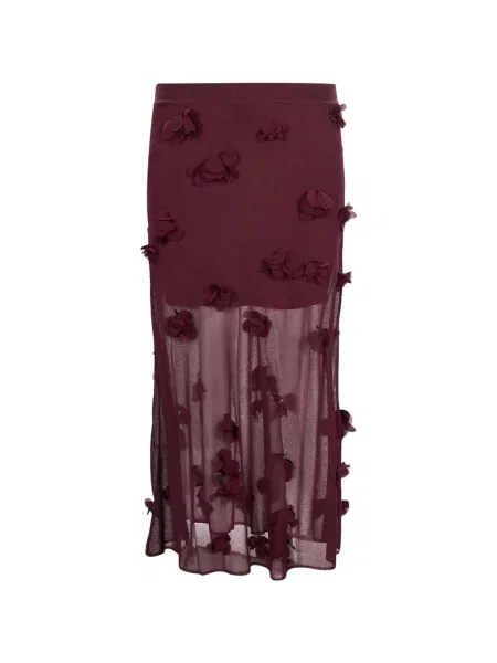 Fustă Simkhai cu model floral cu aplicații roșu