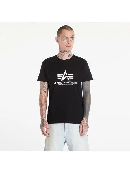 T-shirt z nadrukiem z logo model ‘BASIC’ Alpha Industries czarna