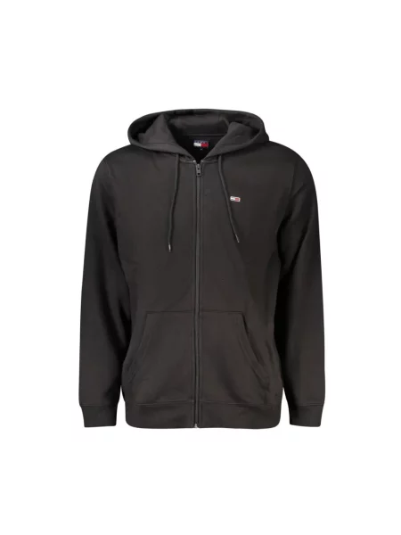 Bluza z kapturem Tommy Jeans z kapturem z logo czarna